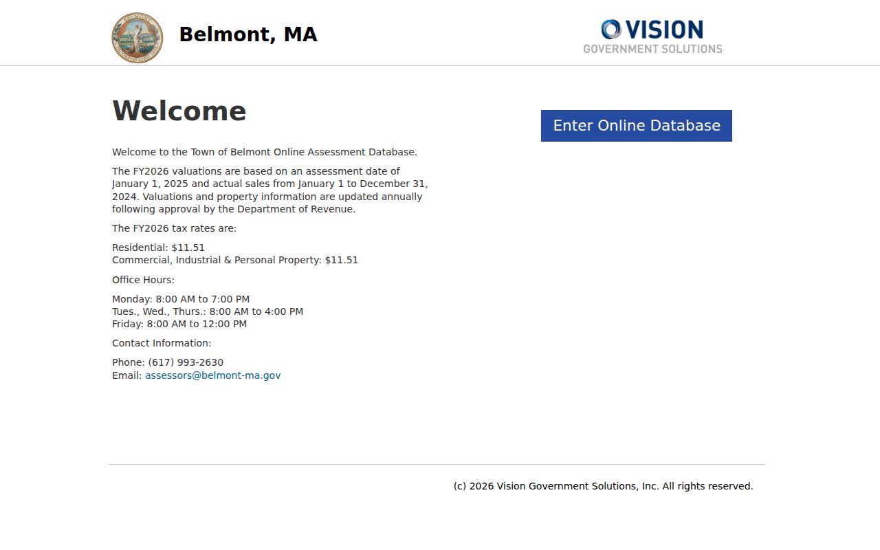 Belmont residents directory assessor parcel search